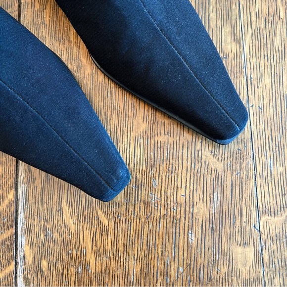 Vintage Designer Black Fabric Heeled Boots - Picture 6 of 7